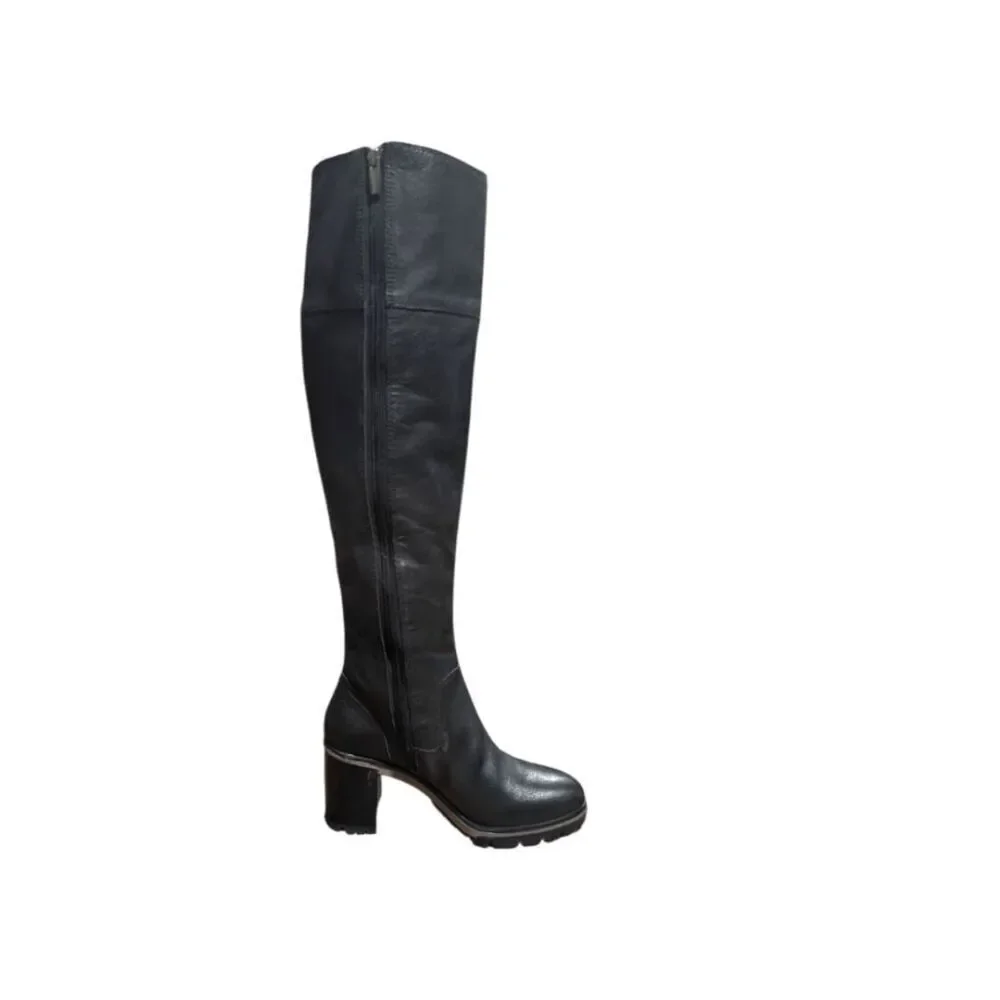 VINCE CAMUTO Dasemma Black Leather Over The Knee Boot Size 7.5M